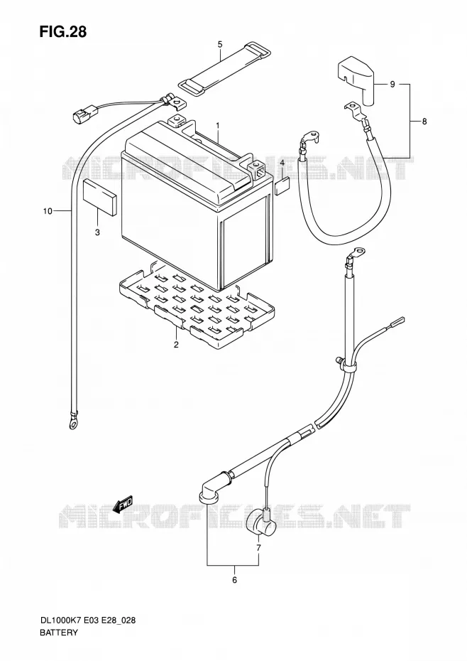 BATTERIE Suzuki MOTO 1000 V-STROM 2008  DL1000 K8 (E03,E28,E33)
