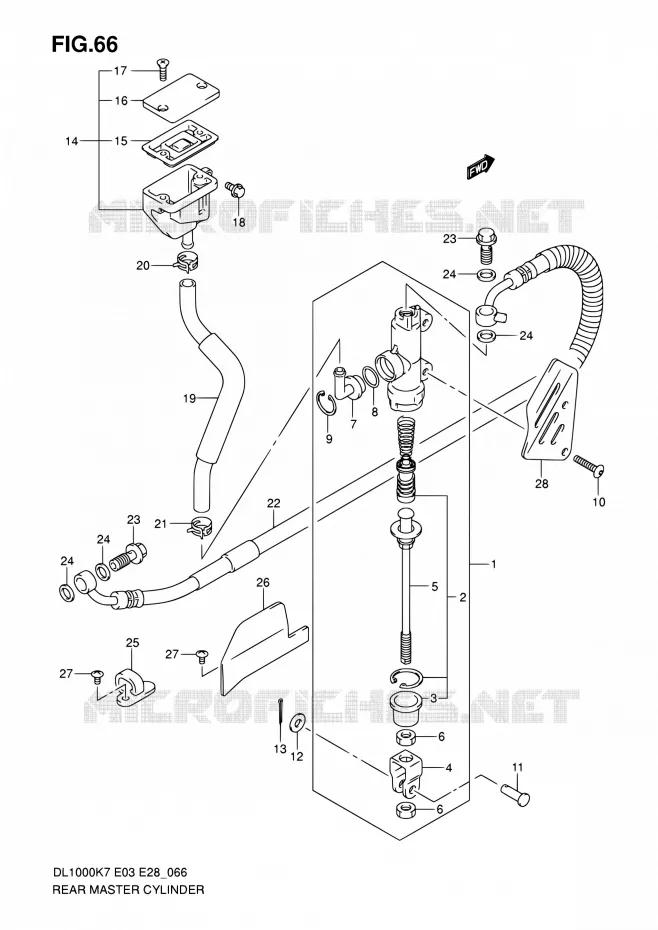MAITRE CYLINDRE ARRIERE Suzuki MOTO 1000 V-STROM 2009  DL1000 K9 (E03,E28,E33)