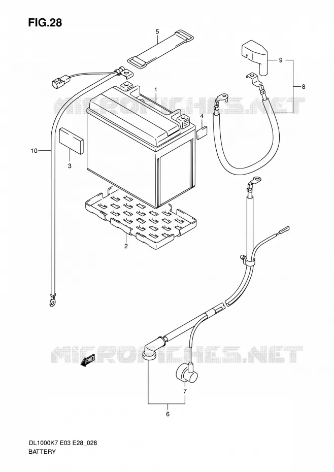 BATTERIE Suzuki MOTO 1000 V-STROM 2010  DL1000 L0 (E03,E28,E33)