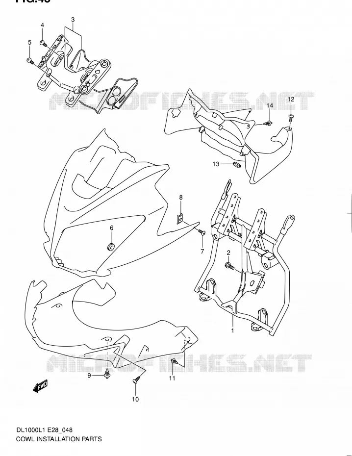 SUPPORT CARENAGE AVANT Suzuki MOTO 1000 V-STROM 2011  DL1000 L1 (E03,E28,E33)