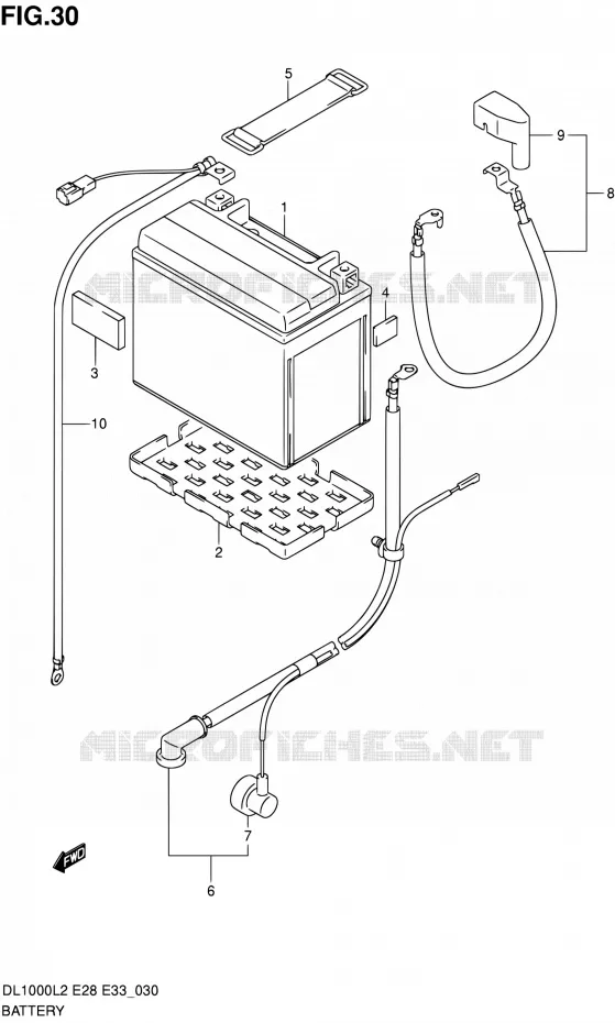 BATTERIE Suzuki MOTO 1000 V-STROM 2012  DL1000L2(E03,E28,E33)