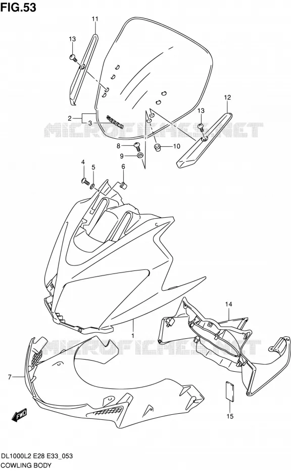 CARENAGES - ETIQUETTES Suzuki MOTO 1000 V-STROM 2012  DL1000L2(E03,E28,E33)