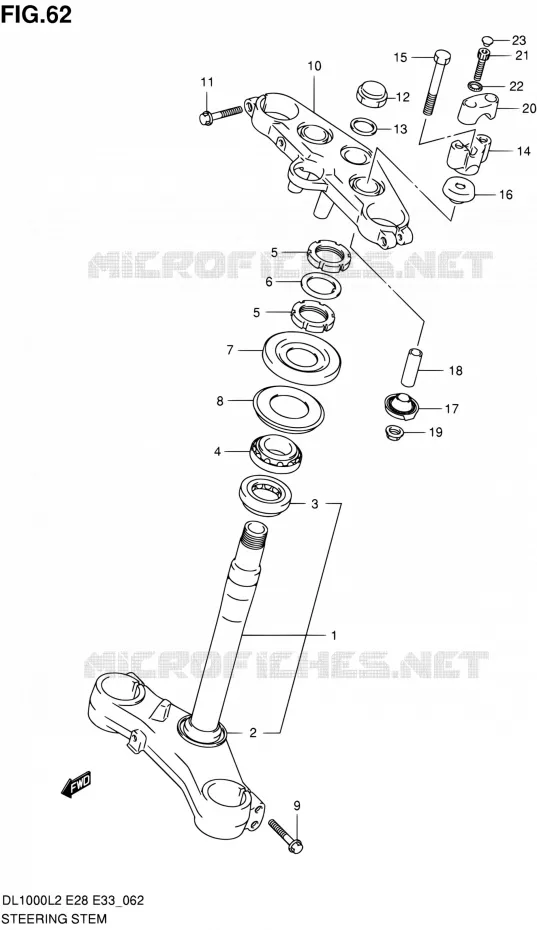 COLONNE DE DIRECTION Suzuki MOTO 1000 V-STROM 2012  DL1000L2(E03,E28,E33)