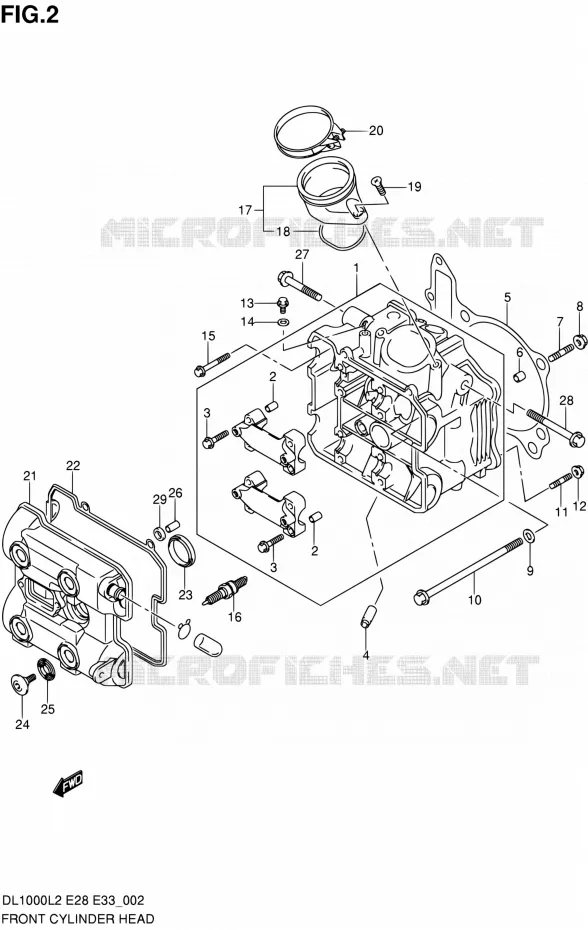CULASSE AVANT Suzuki MOTO 1000 V-STROM 2012  DL1000L2(E03,E28,E33)