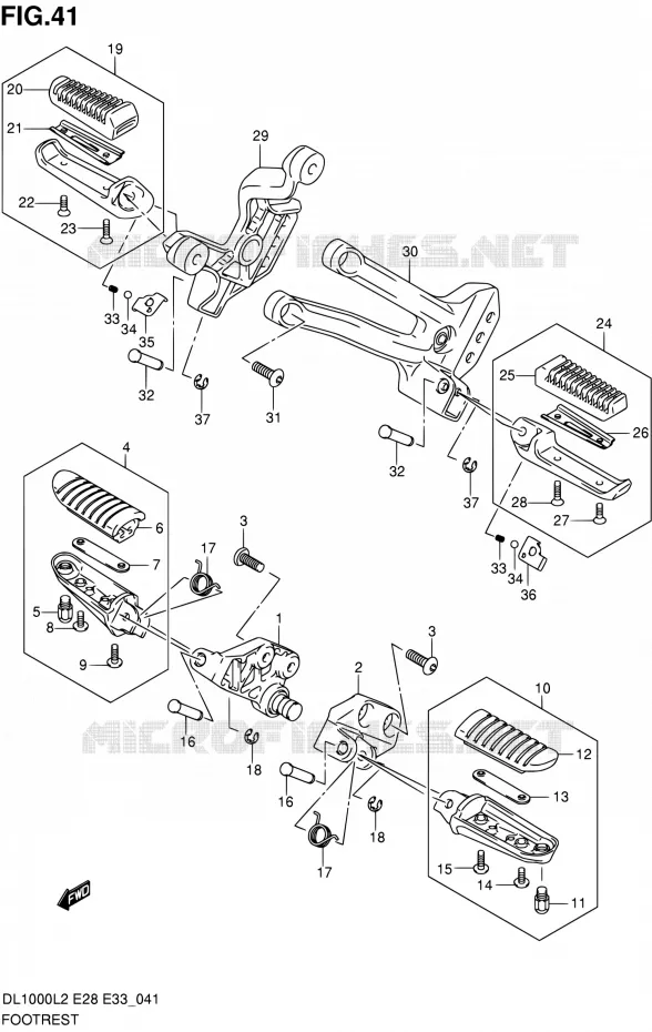 REPOSE PIED Suzuki MOTO 1000 V-STROM 2012  DL1000L2(E03,E28,E33)