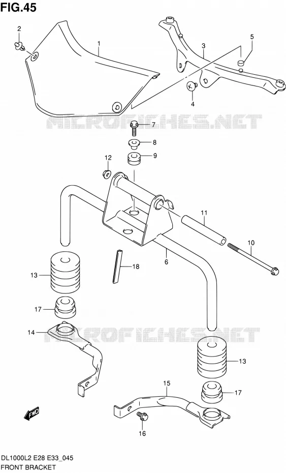 SUPPORTS AVANT Suzuki MOTO 1000 V-STROM 2012  DL1000L2(E03,E28,E33)