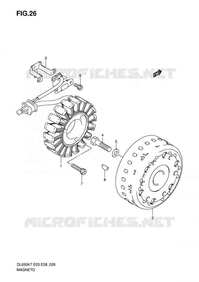 ALLUMAGE ROTOR - STATOR (MODEL K7) Suzuki MOTO 650 V-STROM 2007  DL650 K7 (E03,E28,E33)