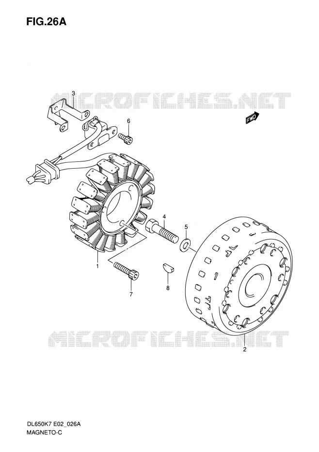 ALLUMAGE ROTOR - STATOR (MODEL K8/K9/L0) Suzuki MOTO 650 V-STROM 2009  DL650 K9 (E02,E19,E24,E37)