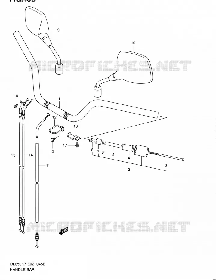 GUIDON (MODEL K9:P37/MODEL L0) Suzuki MOTO 650 V-STROM 2009  DL650 K9 (E02,E19,E24,E37)