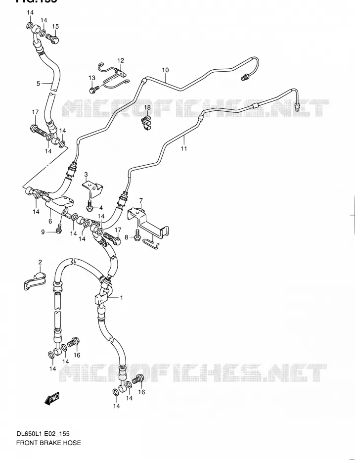 DURITE DE FREIN AVANT (DL650AL1 E24) Suzuki MOTO 650 V-STROM 2011  DL650 L1 (E02,E19,E24)