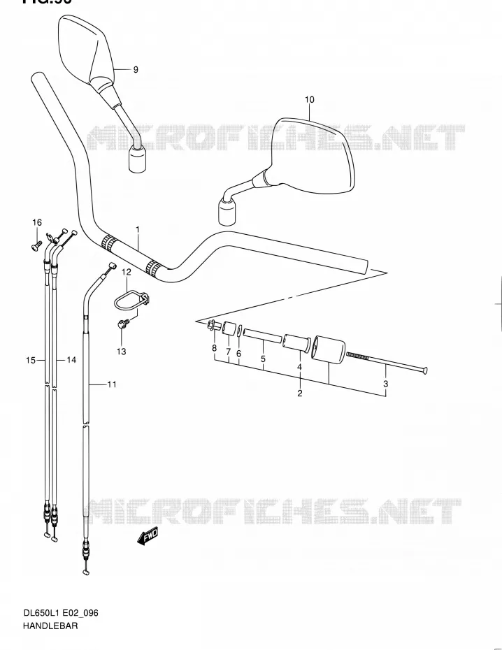 GUIDON (DL650AL1 E02) Suzuki MOTO 650 V-STROM 2011  DL650 L1 (E02,E19,E24)