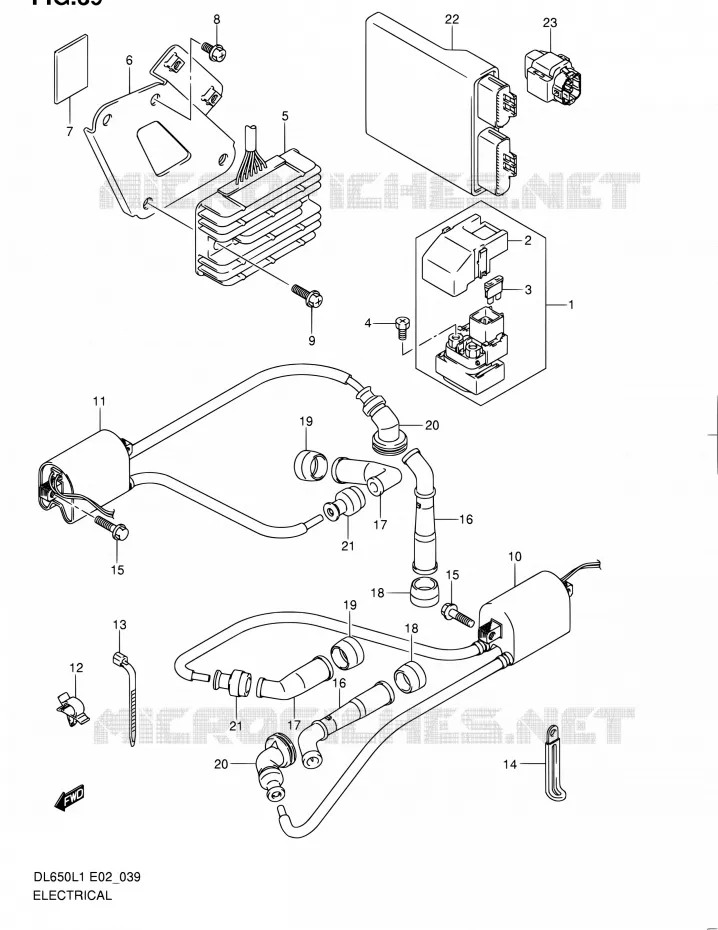 PARTIE ELECTRIQUE (DL650AL1 E19) Suzuki MOTO 650 V-STROM 2011  DL650 L1 (E02,E19,E24)