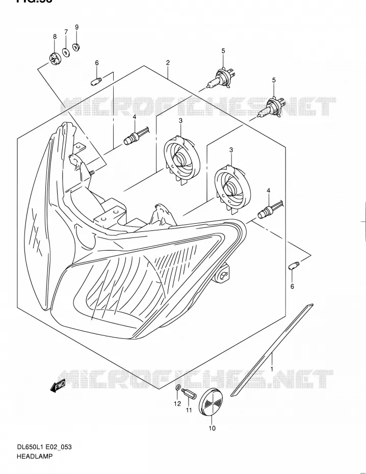 PHARE (DL650L1 E24) Suzuki MOTO 650 V-STROM 2011  DL650 L1 (E02,E19,E24)