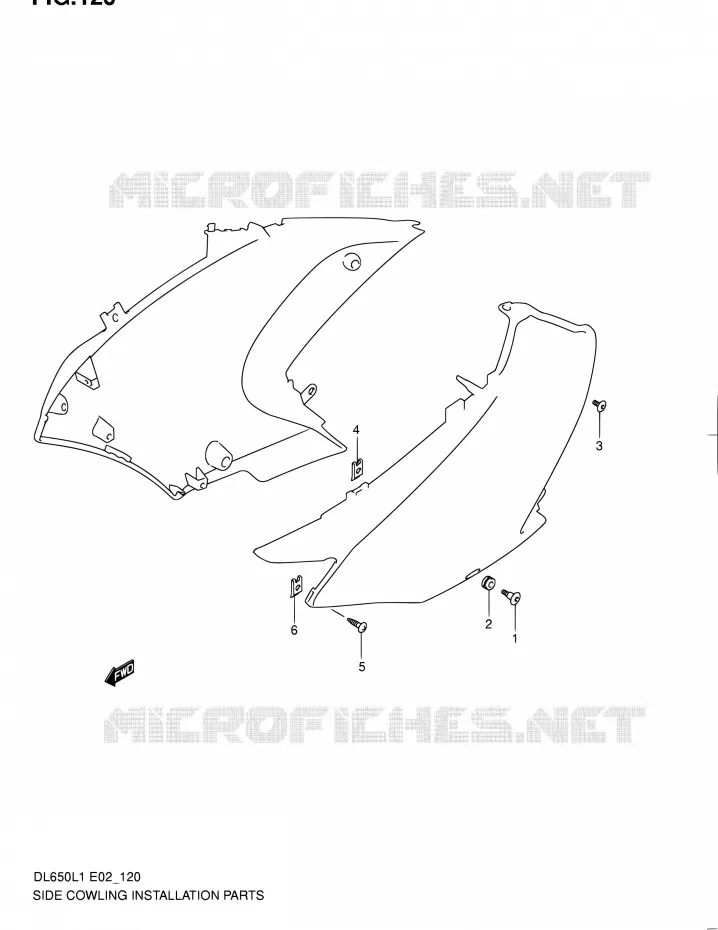 SUPPORTS / FIXATIONS CARENAGES Suzuki MOTO 650 V-STROM 2011  DL650 L1 (E02,E19,E24)