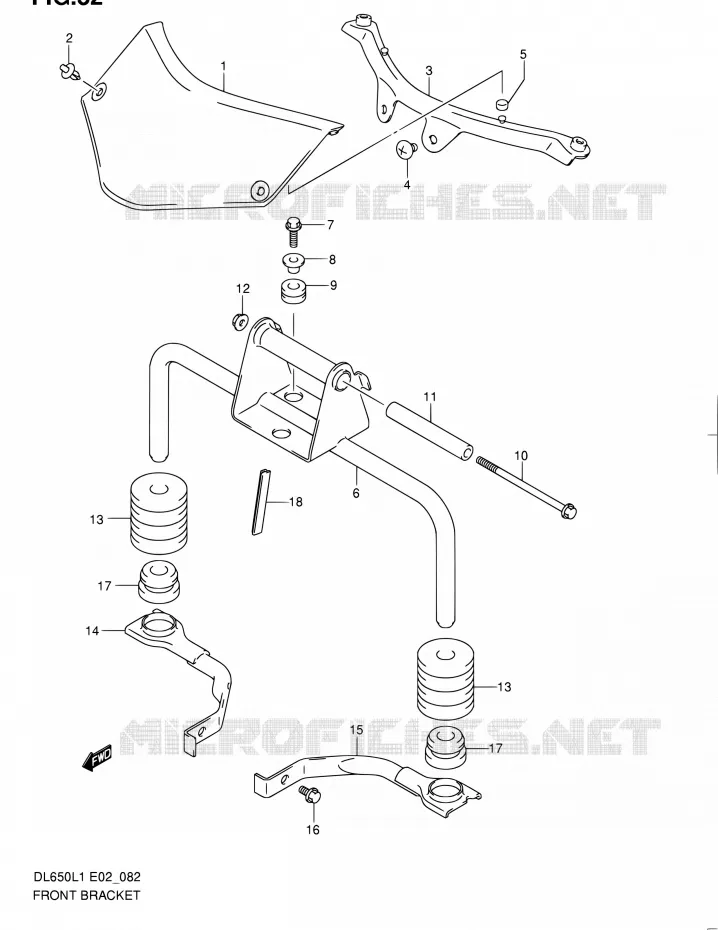 SUPPORTS AVANT Suzuki MOTO 650 V-STROM 2011  DL650 L1 (E02,E19,E24)