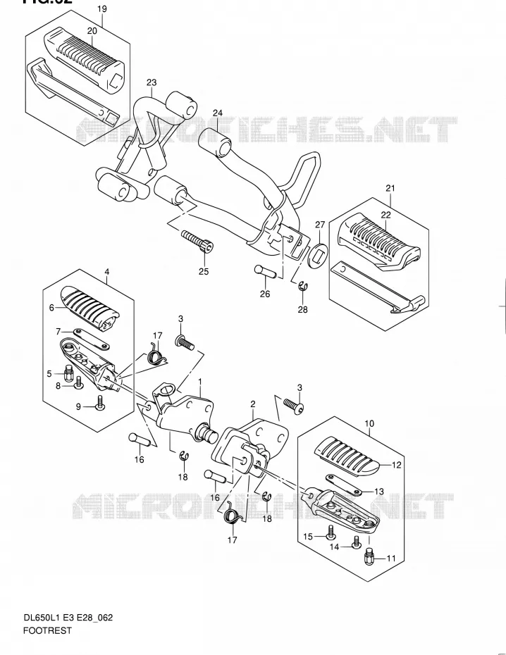 REPOSE PIED Suzuki MOTO 650 V-STROM 2011  DL650 L1 (E03,E28,E33)