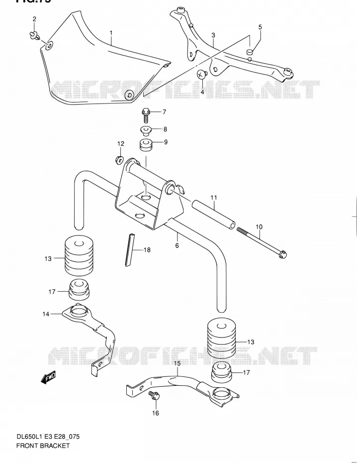 SUPPORTS AVANT Suzuki MOTO 650 V-STROM 2011  DL650 L1 (E03,E28,E33)
