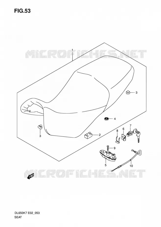 SELLE Suzuki MOTO 650 V-STROM 2007  DL650A K7 (E02,E19,E24)