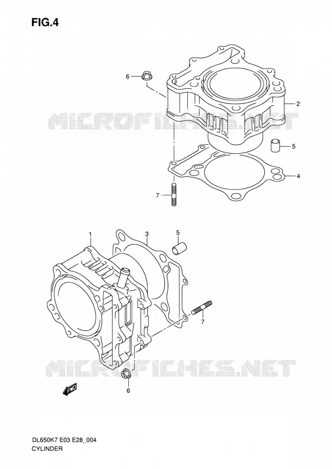 CYLINDRE Suzuki MOTO 650 V-STROM 2007  DL650A K7 (E03,E28,E33)