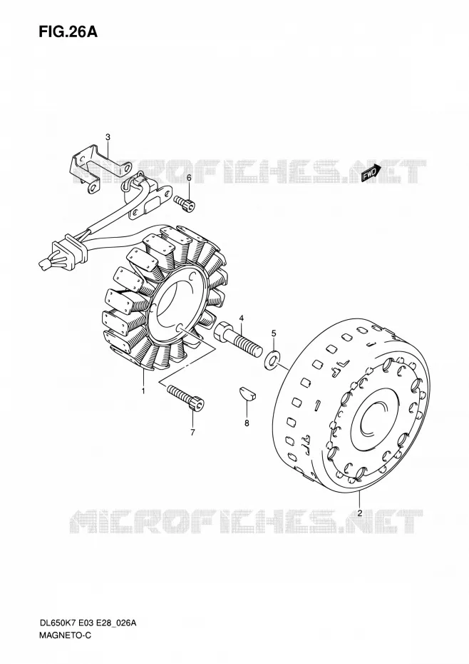 ALLUMAGE ROTOR - STATOR (MODEL K8/K9/L0) Suzuki MOTO 650 V-STROM 2008  DL650A K8 (E03,E28,E33)