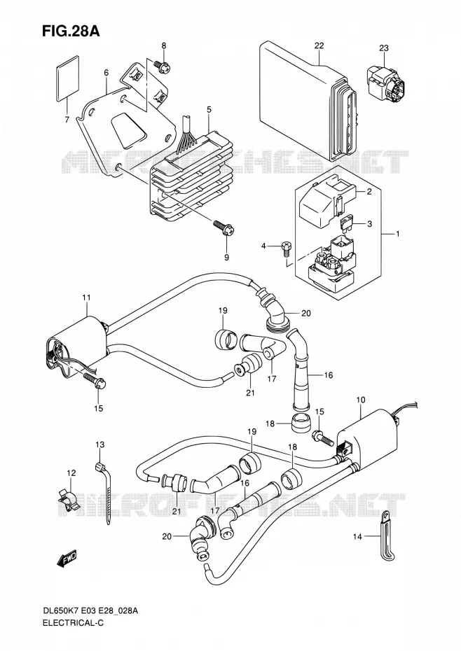 PARTIE ELECTRIQUE (MODEL K8/K9/L0) Suzuki MOTO 650 V-STROM 2008  DL650A K8 (E03,E28,E33)