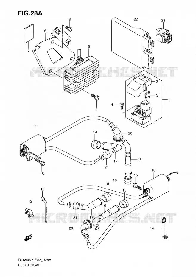 PARTIE ELECTRIQUE (MODEL K8/K9/L0) Suzuki MOTO 650 V-STROM 2009  DL650A K9 (E02,E19,E24,E37)