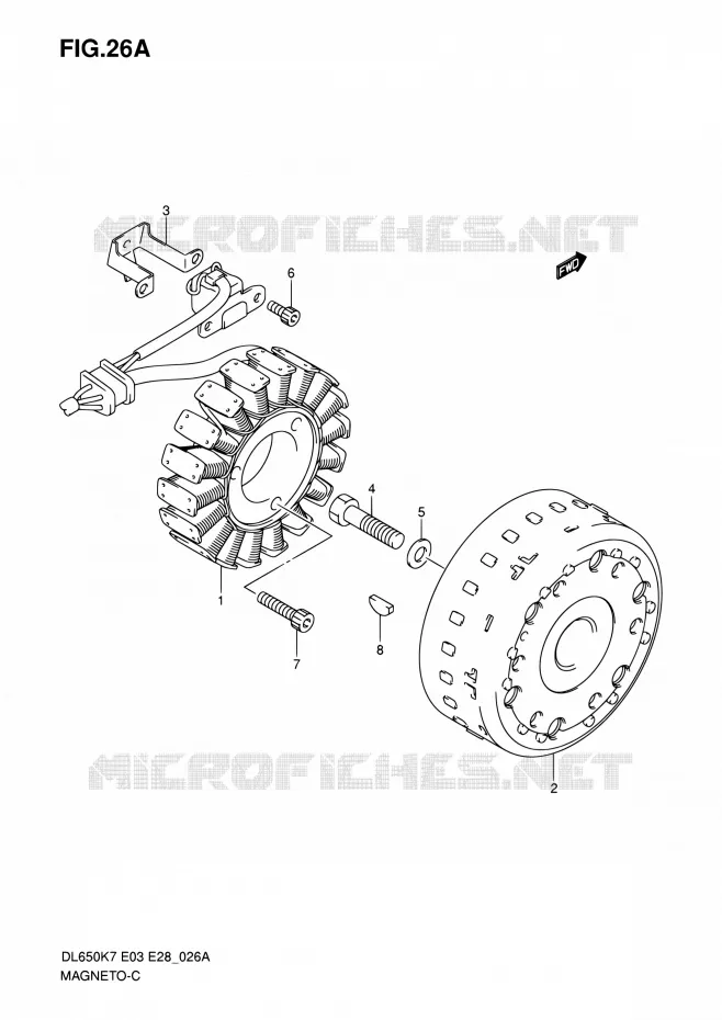 ALLUMAGE ROTOR - STATOR (MODEL K8/K9/L0) Suzuki MOTO 650 V-STROM 2009  DL650A K9 (E03,E28,E33)