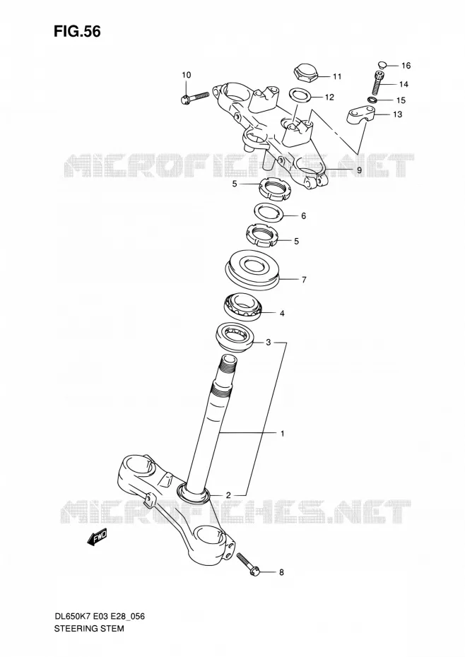 COLONNE DE DIRECTION Suzuki MOTO 650 V-STROM 2009  DL650A K9 (E03,E28,E33)