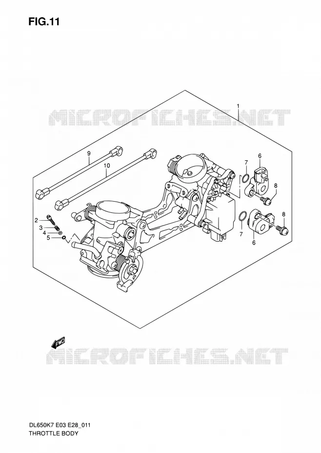 CORPS DE PAPILLON Suzuki MOTO 650 V-STROM 2009  DL650A K9 (E03,E28,E33)