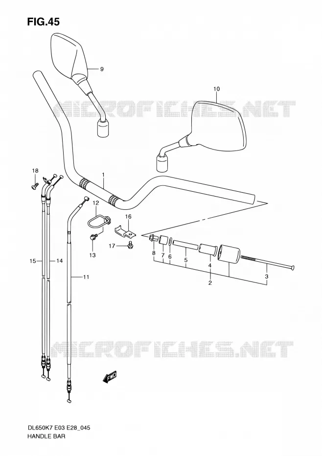 GUIDON Suzuki MOTO 650 V-STROM 2009  DL650A K9 (E03,E28,E33)