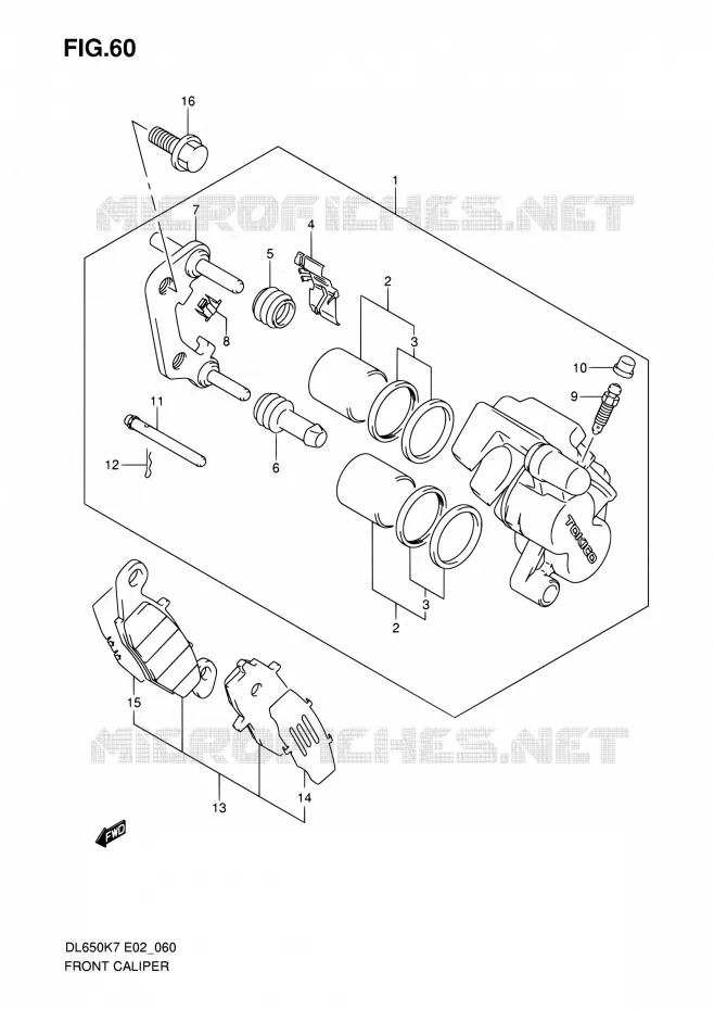 ETRIER DE FREIN AVANT Suzuki MOTO 650 V-STROM 2010  DL650A L0 (E02,E19,E24)