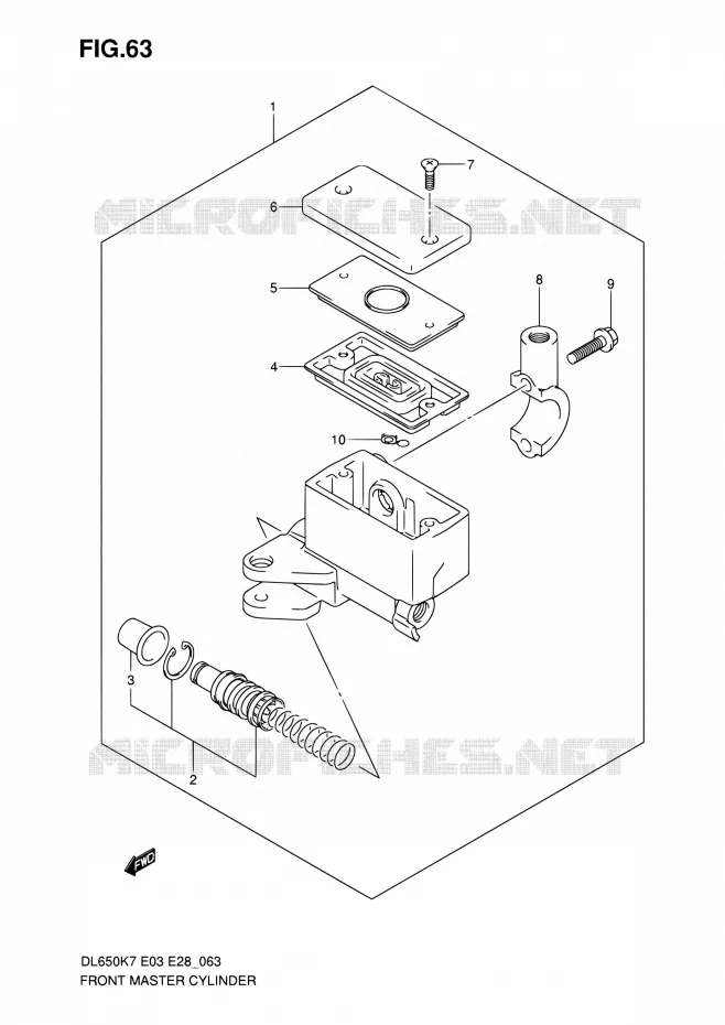 MAITRE CYLINDRE AVANT Suzuki MOTO 650 V-STROM 2010  DL650A L0 (E03,E28,E33)