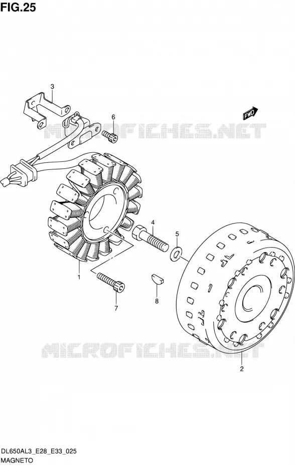 ALLUMAGE ROTOR - STATOR Suzuki MOTO 650 V-STROM 2013  DL650A L3 (E03,E28,E33)