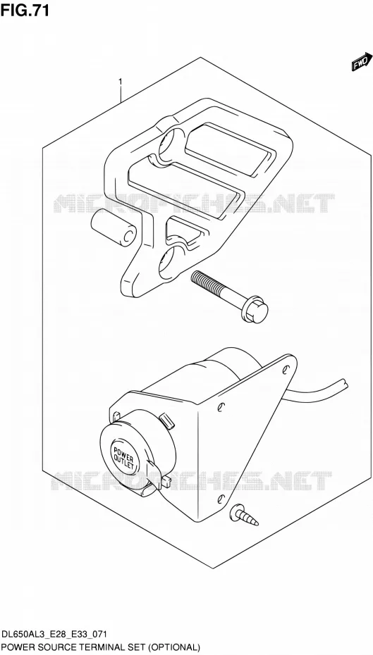 PRISE 12V (OPTIONAL) Suzuki MOTO 650 V-STROM 2013  DL650A L3 (E03,E28,E33)