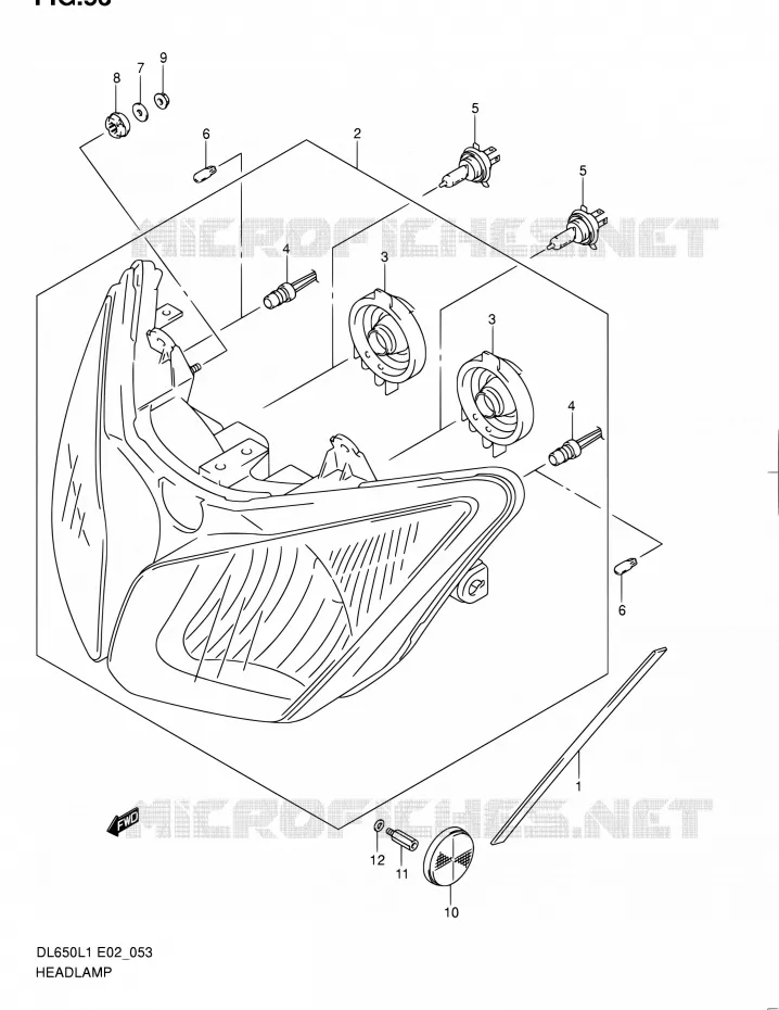 PHARE (DL650L1 E24) Suzuki MOTO 650 V-STROM 2011  DL650AUEL1(E19)