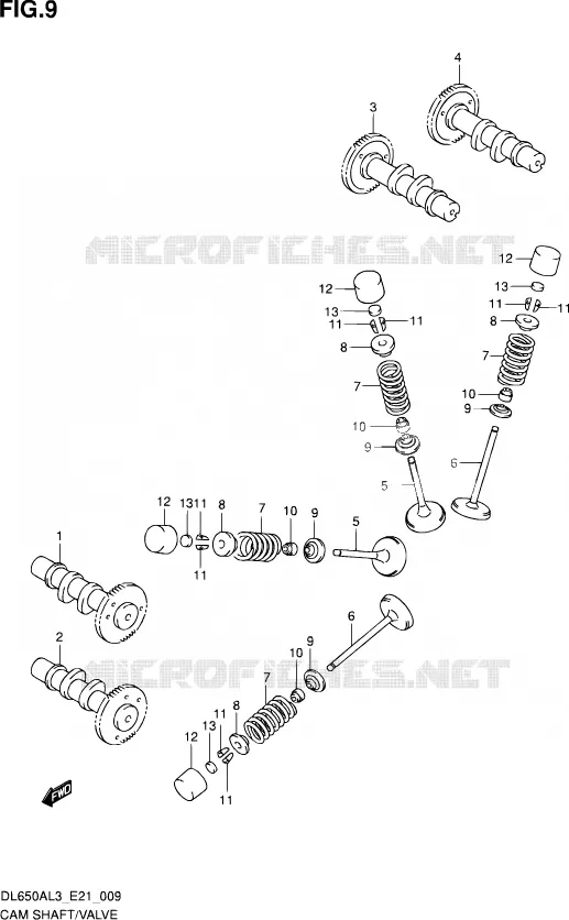 ARBRE A CAMES - VALVE Suzuki MOTO 650 V-STROM 2013  DL650AUE L3 (E21)