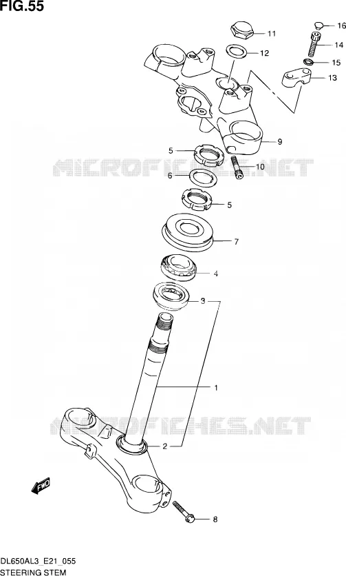 COLONNE DE DIRECTION Suzuki MOTO 650 V-STROM 2013  DL650AUE L3 (E21)