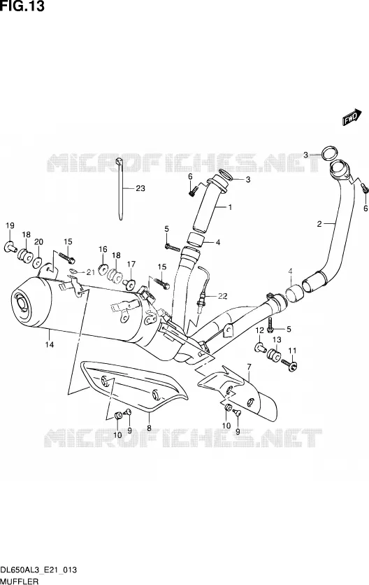 SILENCIEUX Suzuki MOTO 650 V-STROM 2013  DL650AUE L3 (E21)