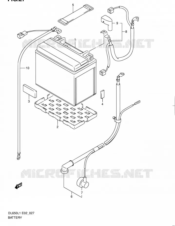 BATTERIE (DL650L1 E02) Suzuki MOTO 650 V-STROM 2011  DL650UEL1(E19)