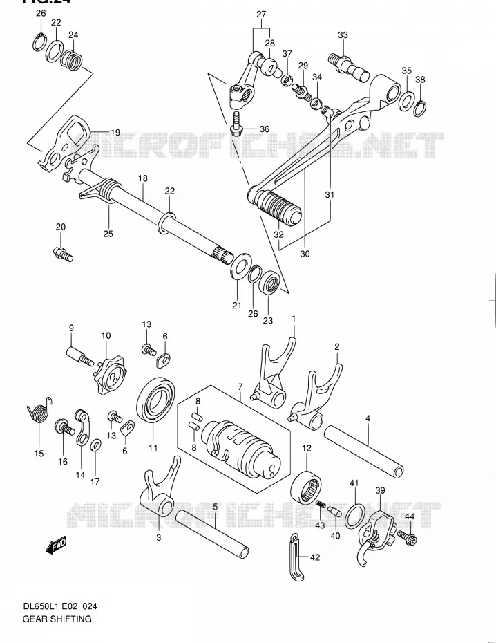 ENSEMBLE SELECTEUR DE VITESSES Suzuki MOTO 650 V-STROM 2011  DL650UEL1(E19)