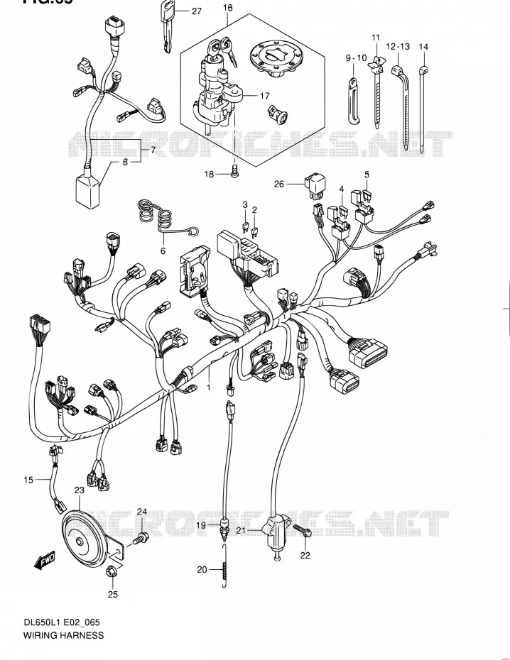 FAISCEAU ELECTRIQUE (DL650AL1 E19) Suzuki MOTO 650 V-STROM 2011  DL650UEL1(E19)