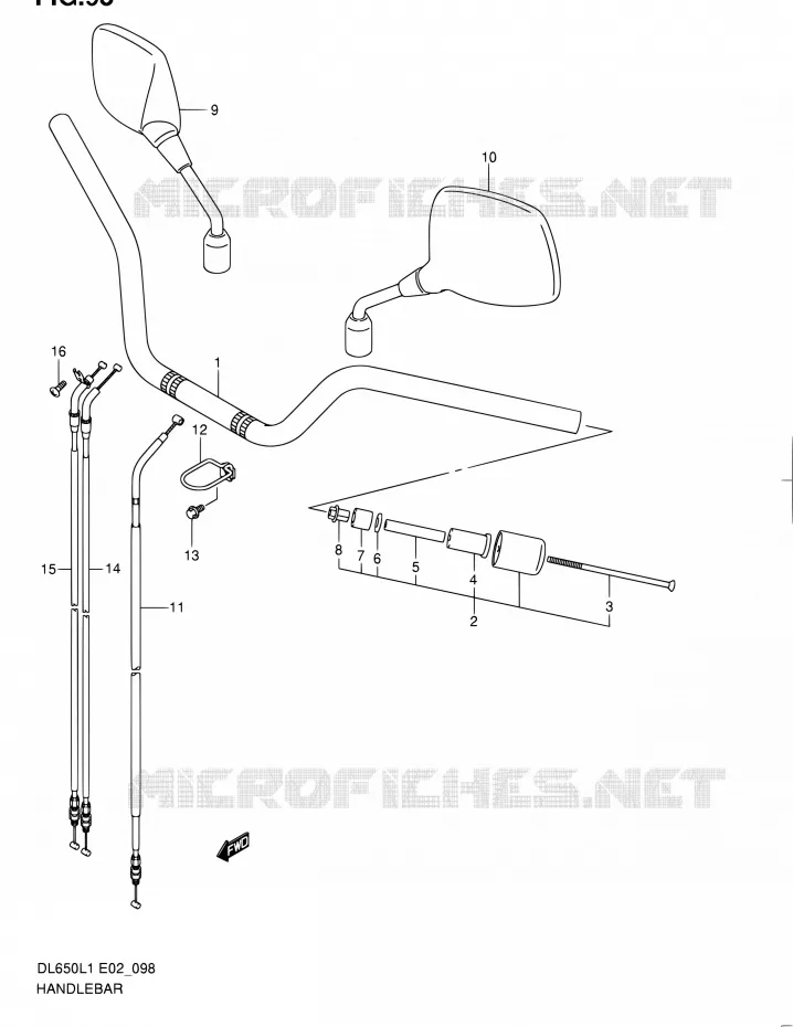 GUIDON (DL650AL1 E24) Suzuki MOTO 650 V-STROM 2011  DL650UEL1(E19)