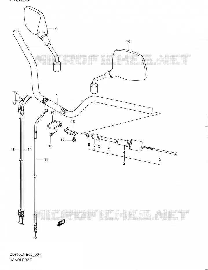 GUIDON (DL650L1 E19) Suzuki MOTO 650 V-STROM 2011  DL650UEL1(E19)