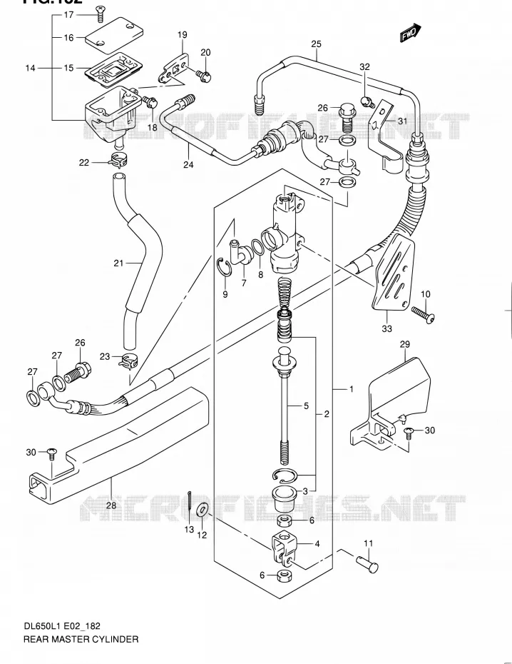 MAITRE CYLINDRE ARRIERE (DL650AL1 E24) Suzuki MOTO 650 V-STROM 2011  DL650UEL1(E19)