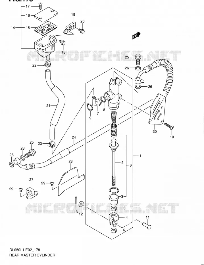 MAITRE CYLINDRE ARRIERE (DL650L1 E19) Suzuki MOTO 650 V-STROM 2011  DL650UEL1(E19)