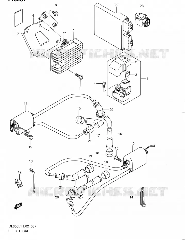 PARTIE ELECTRIQUE (DL650L1 E24) Suzuki MOTO 650 V-STROM 2011  DL650UEL1(E19)