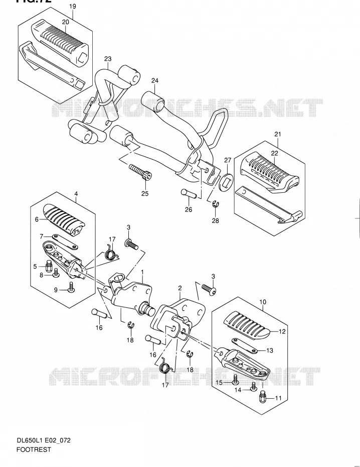 REPOSE PIED Suzuki MOTO 650 V-STROM 2011  DL650UEL1(E19)