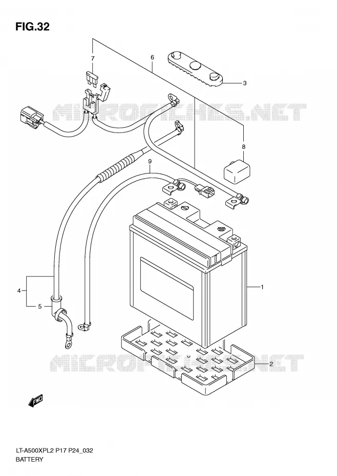 BATTERIE Suzuki QUAD 500 KINGQUAD 2012  LT-A500XPL2(P17)