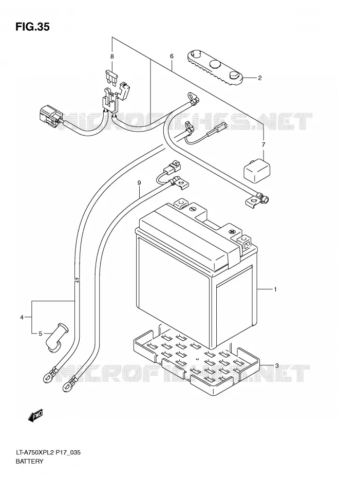 BATTERIE Suzuki QUAD 750 KINGQUAD 2012  LT-A750XPL2(P17)