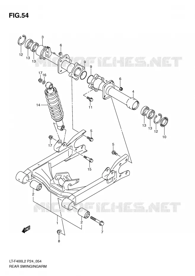 BRAS OSCILLANT ARRIERE Suzuki QUAD 400 KINGQUAD 2012  LT-F400L2(P24)